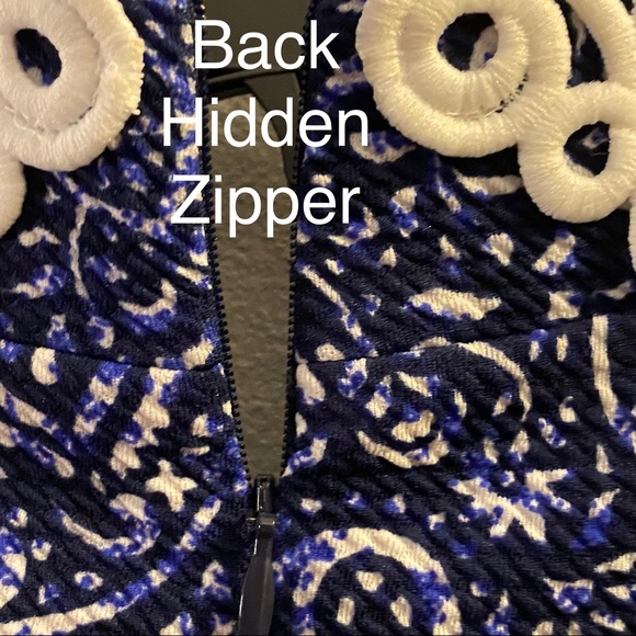 Vince Camuto Sleeveless Dress Embroidered Trim - Picture 7 of 16